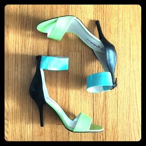 NWT Jeffrey Campbell INABA Green Blue Glow Sandals